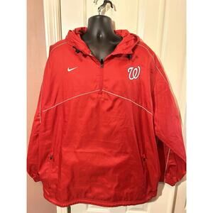 Nike Washington Nationals 1/4 Zip Windbreaker Mens XL Lightweight